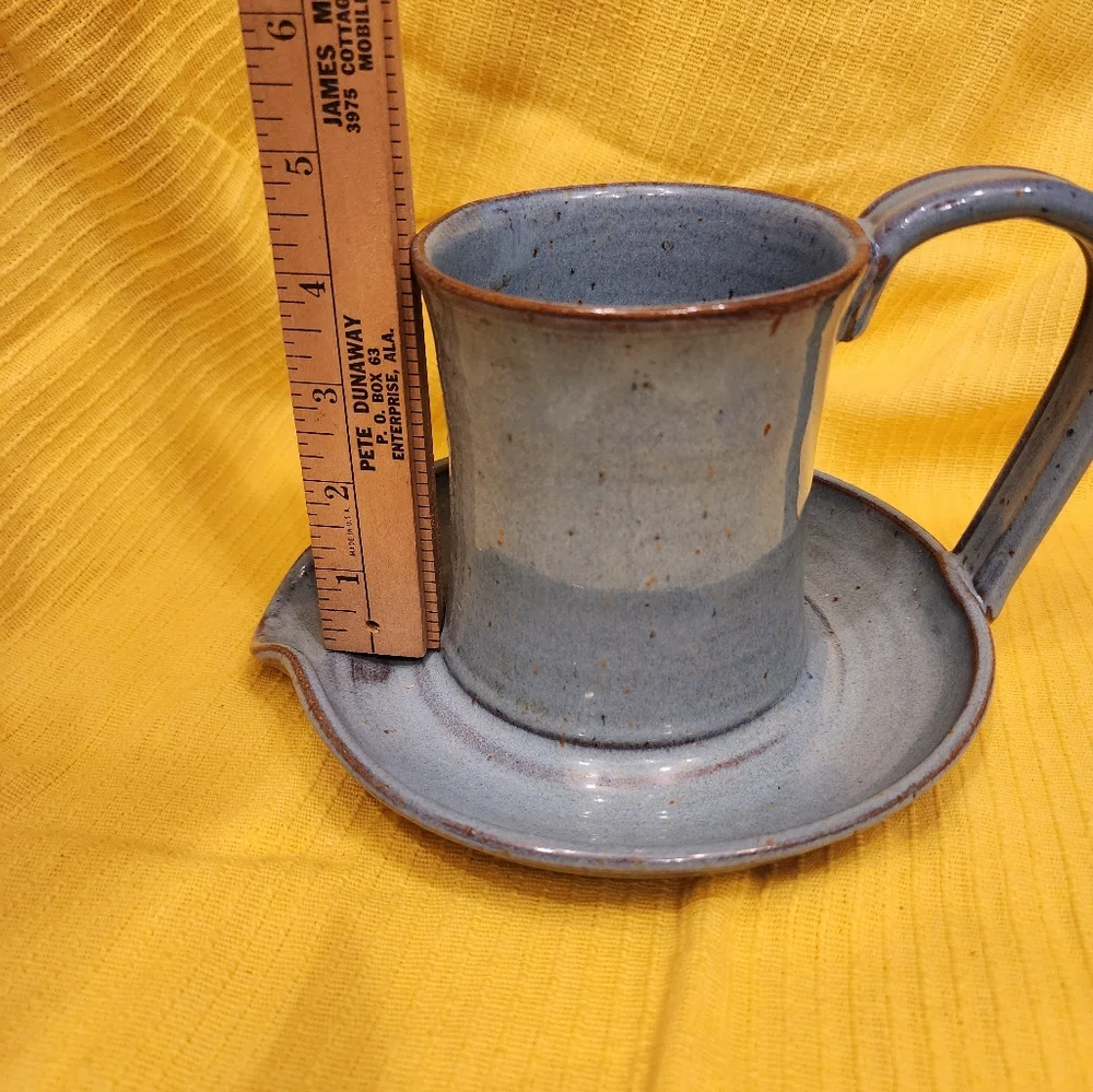 Hand Thrown Pottery Blue Bacon Cooker